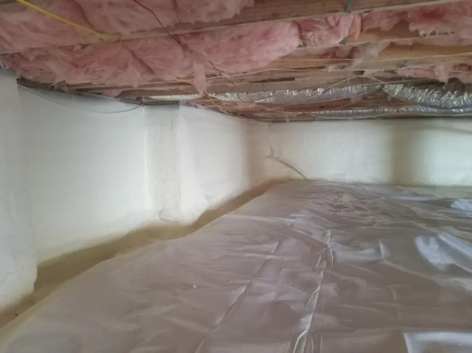 Crawl space encapsulation with closed-cell spray foam for Flat Roof Repair in White Oak